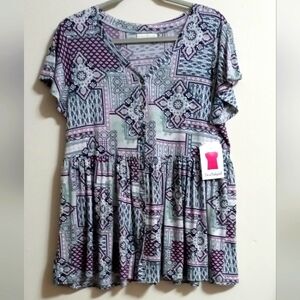 NWOT Bobbie Brooks button down clouser top floral print large